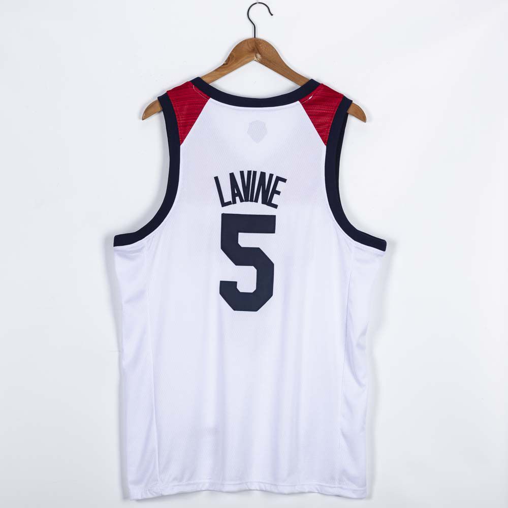 2021 Olympic USA 5 Lavine White Nike NBA Jerseys
